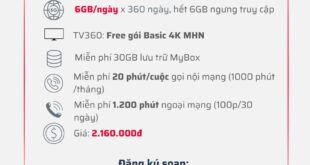 Đăng ký gói 12T5G180B Viettel có 6GB/ngày, gọi nội mạng thả ga