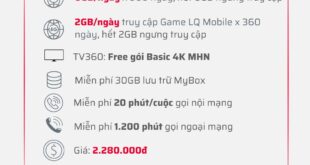 Đăng ký gói 12T5GLQ210 Viettel có 6GB/ngày & 720GB LQ Mobile 12 tháng