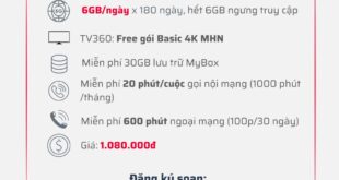 Đăng ký gói 6T5G180B Viettel có 6GB/ngày, gọi nội mạng thả ga