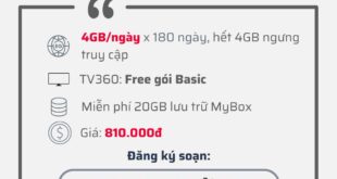 Đăng ký gói 6T5G135 Viettel có 4GB 1 ngày trong 6 tháng