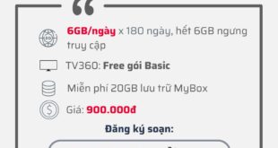 Đăng ký gói 6T5G150 Viettel có 6GB 1 ngày trong 6 tháng