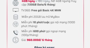 Đăng ký gói 6T5G160B Viettel có 4GB/ngày, gọi nội mạng thả ga