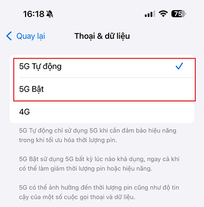 Cách check 5G trên điện thoại Iphone